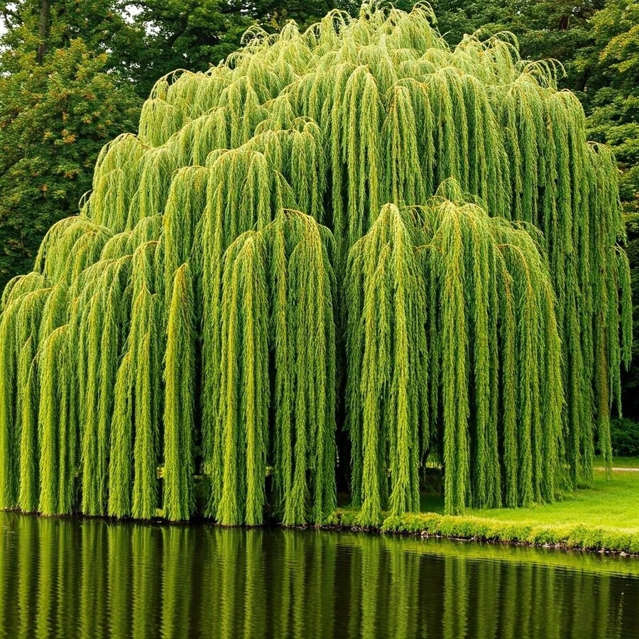 Bright Green Weeping Willow Cuttings, Grow 4 Trees - Weeping Willow Root Stock - Great For Bonsai Or Grow Outdoors - 4 Cắt - Xem 1