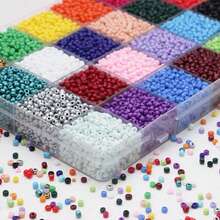 1 Hộp 24 Hạt cườm thủy tinh 3mm màu sắc thời trang, bộ dụng cụ tự làm trang sức, phụ kiện hạt cườm rời - Bộ hạt cườm 3mm - Xem 6