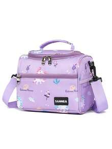 1pc Dinosaur Themed Insulated Lunch Bag, Unisex, Cute Insulated Lunch Box Set With Handle And Detachable Shoulder Strap, Reusable, Insulated Lunch Bag Set With Detachable Shoulder Strap Cooler Bag Waterproof Large Capacity Picnic Outdoor Picnic Bag Lunch Bag For Women School Supplies Camping Essentials - Multicolor - View 27