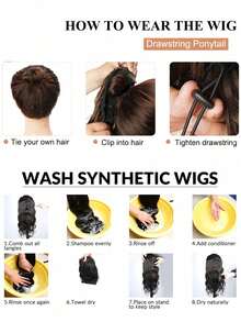 32 Inch Purple Ponytail Hair Extension, With Hair Clip Wig, Drawstring Wig, Soft And Natural Synthetic Wig, Suitable For Women To Wear - Multicolor - View 11