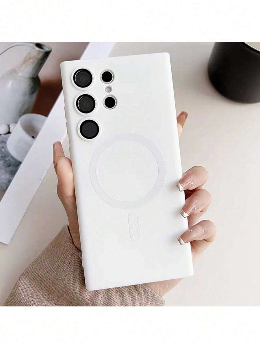 Luxury Magnetic Phone Case Compatible With Samsung Galaxy A56, A36, A26, A16, A06, S25 Ultra, S24 Ultra, S23 Ultra, Soft TPU Material, Christmas Gift - White - View 1