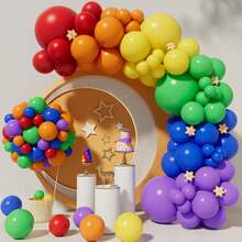 112 buc baloane curcubeu colorate ghirlandă arc kit, baloane din latex culori asortate pentru petrecere de ziua de naștere copil duș nuntă mireasă aniversare decorare - Multicolor - Vizualizare 9