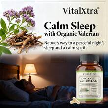 Valerian Root Capsules - Supports Natural Sleep And Quick Sleep Onset - Each Serving Contains 450mg Valerian Root Extract - Balances Mood - 120 Capsules - 1瓶 - 查看 6