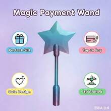 1 chiếc que cầm tay in 3D kiểu dáng thần kỳ, dùng để thanh toán không tiếp xúc, kiểu dáng Starlight Magic Wand, kèm vỏ bọc mở rộng thẻ NFC cho các trường hợp thanh toán chạm. - Nhiều màu - Xem 10