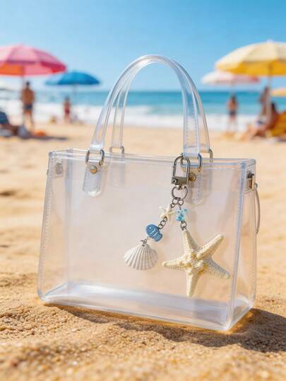 1 chiếc móc khóa hình sao biển kiểu đại dương, mặt dây chuyền hình động vật biển, đồ trang trí tình bạn, quà tặng. Mặt dây chuyền túi xách cho nam và nữ, phụ kiện túi xách.