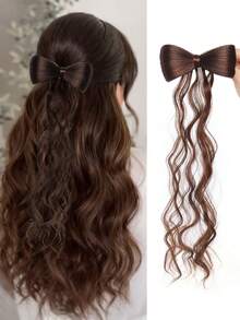 Bow-Tie High Ponytail, Feather Braid, Hair Clip, Bun, Bow-Tie Braid, Synthetic Wig Ponytail - Multicolor - View 11