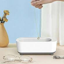 Portable Ultrasonic Jewelry Cleaner Machine, Multifunctional Cleaning Tank For Rings, Necklaces, Watches, Dentures, Glasses & Coins, High Frequency Vibration Cleaning Tool For Home & Personal Care - White - View 10