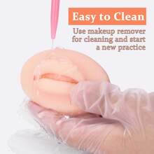 2pcs 3D Silicone Lip Tattoo Practice Skin, Reusable, For Lip Tattoo Practice - Apricot - View 7