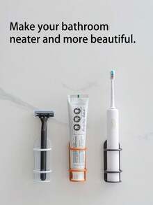 壁挂式电动牙刷架：现代浴室牙科用品收纳架 - 彩色 - 查看 2