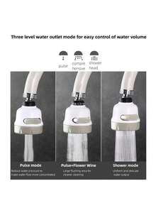 Kepala Semprotan Keran Dapur yang Dapat Diputar 360 Derajat, 3 Mode Semprotan yang Dapat Diatur - Aerator Keran Hemat Air dengan Fungsi Pulsa, Pancuran, dan Pulsa+Semprotan, Kepala Semprotan Keran Plastik Universal untuk Penggunaan di Rumah - Tiga pengaturan yang dapat disesuaikan - View 7