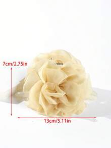 1个女士3D网状玫瑰花发夹，适合日常佩戴和派对场合，夏季发饰沙滩爪夹度假发夹，假日、旅行、节日、生日 - 黃色 - 查看 5