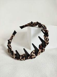 1件新款豹纹休闲时尚派对可爱性感街头优雅女士发箍，百搭经典四季女孩发饰 - 豹紋 - 查看 8