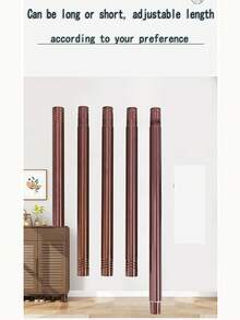 1pc Stainless Steel Telescopic Shower Curtain Rod, No Drilling Required, Curtain Rod, Closet Rod, Tension Rod, Clothes Drying Rod, Suitable For Bathroom, Living Room, Balcony, Partition, Door Curtain, Kitchen, Bathroom Accessories - Telescopic Pole - View 9