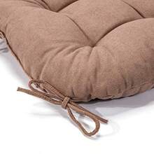 Juego de 4 cojines de silla para sillas de comedor almohadillas para orejas de silla y alfombrilla con lazos para asiento de cocina y computadora 4 unidades 17 x 16 pulgadas café - C y f - Ver 4