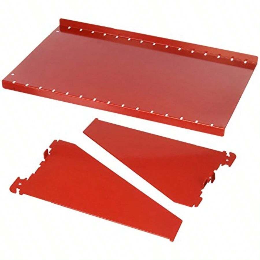 Wall Control ASM-SH-1609 9" Deep Pegboard Shelf Assembly for Pegboard and Slotted Tool Board Red - Rojo - Ver 1