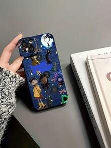 Tema de botones amarillos azul oscuro Coralinefunda de teléfono Fundas compatibles con ,Apple,VIVO,OPPO,,, y Honor.Fabricadas en silicona TPU,ofrecen protección contra golpes y caídas. - Negro - Ver 6