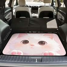 可爱猫咪图案超厚汽车后备箱垫，防水防尘易清洁，适用于SUV、轿车和卡车，有效保护后备箱。 - 100cm*75cm - 查看 1