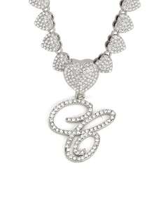 字母吊坠项链 迈阿密链条项链 女士嘻哈镶钻字母吊坠项链 珠宝礼物 - 愛心字母項鍊 - 查看 58