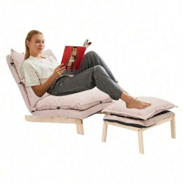 Adjustable Lounge Chair, Single Lazy Sofa For Living Room Bedroom Balcony, Comfortable Recliner For Relaxing Reading Napping, Soft Leisure Chair For Home Apartment Small Space, Cozy Indoor Seating With Ergonomic Support