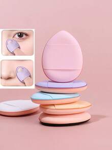 6pcs Multi-Color Mini Fingertip Sponges, Boxed Powder Puff Set, Black Thumb Makeup Sponge, Mini Thumb Sponge With Bottle, Fingertip Sponge Set, Concealer Tool With Packaging - Multicolor - View 7