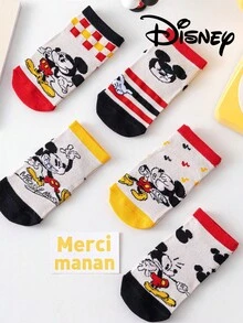 Disney 10/5 双装迪士尼儿童夏季网眼袜可爱公主中筒卡通透气男女童校袜 - 彩色 - 查看 2