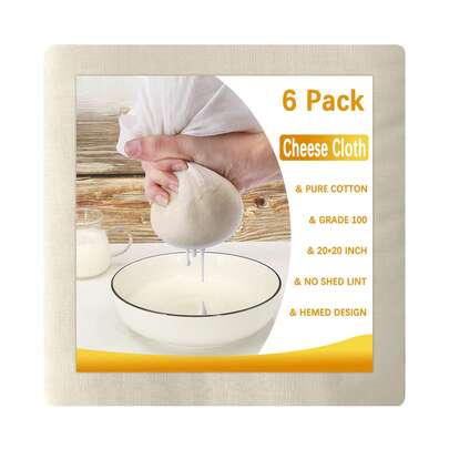 2/6 Sheet Pack, Reusable Cheese Cloth For Filtering, 100% Unbleached Cotton Cloth, Soft Square Cheese Cloth Fabric Filter, Suitable For Filtering, Cooking, Baking (20 X 20 Inch / 36 X 36 Inch Food Filter Cloth), Baking Supplies.