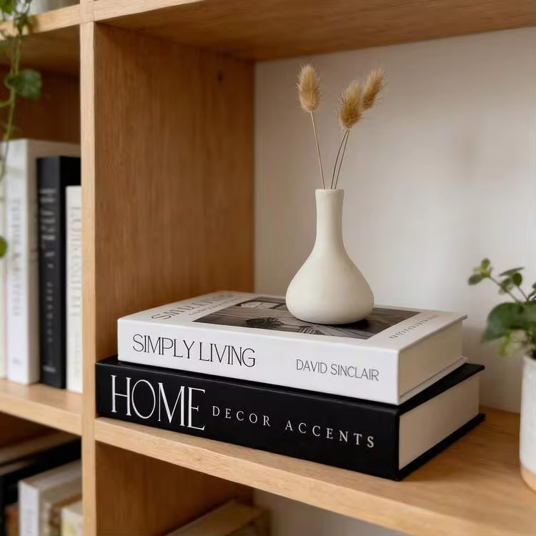 Set Of 2 Home Decor Books, Open Hidden Storage Box - Flip Cover Faux Book - Paper Storage Box, Suitable For Coffee Table Room, Used For Photo, Souvenir And Remote Control Storage - Black - White - View 7