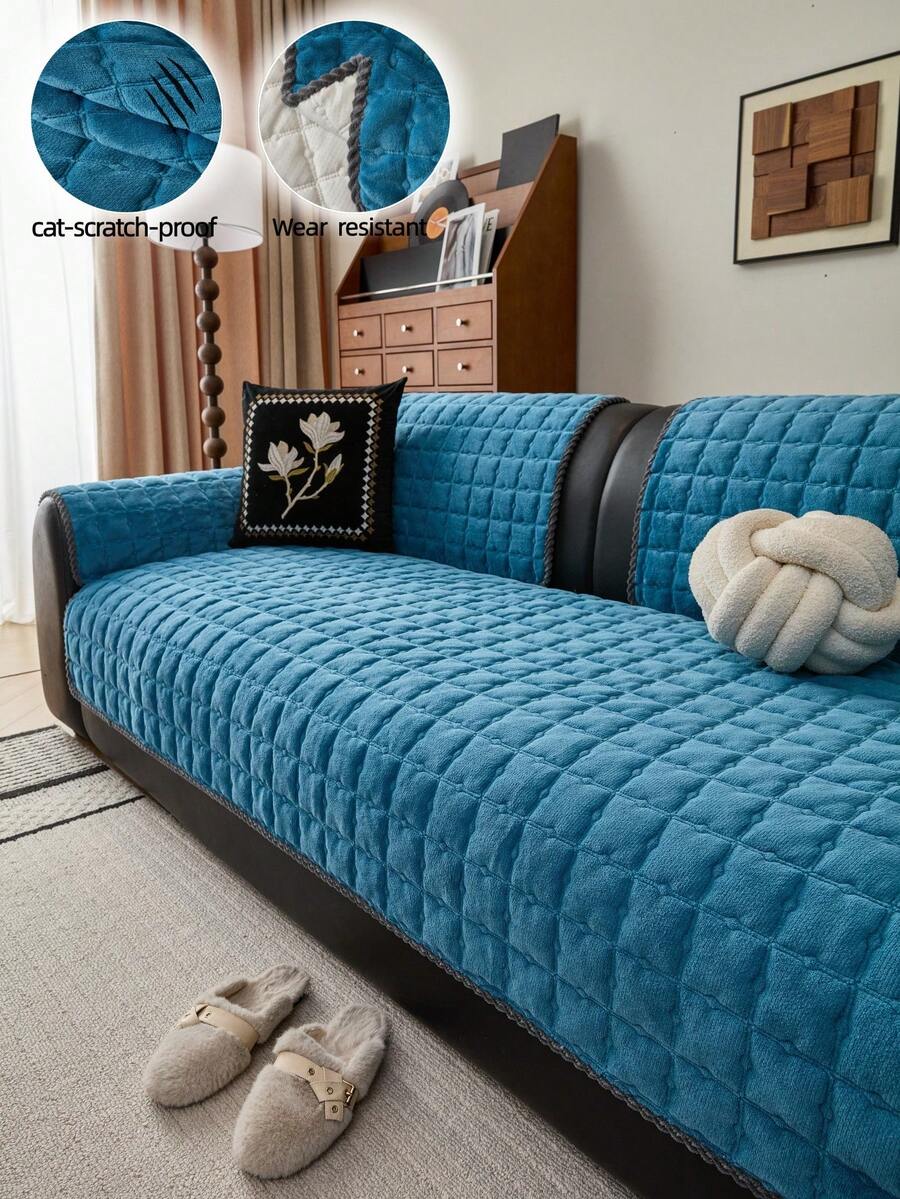1 chiếc vỏ đệm sofa nhung cao cấp, kiểu dáng tối giản hiện đại, bảo vệ sofa quanh năm, thoáng khí, chống trượt, chống bụi, có thể giặt máy, không biến dạng, chống phai màu, bền, chống trầy xước do thú cưng, phù hợp với sofa 1-4 chỗ, sofa chữ L, văn phòng, phòng ngủ, phòng học.