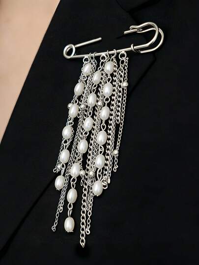 1 pieza Broche de Vintage con Borla de Perlas Falsas, Decoración Versátil para Ropa, Pantalones, Sombreros, Zapatos