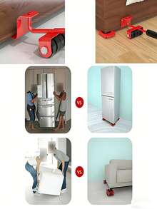 1pc Heavy Duty Furniture Mover, Made Of Sturdy Plastic Material, With Locking Swivel Casters And Non-Slip Rubber Pads, Suitable For Sofa, Bed, Mattress, Chair Etc., Can Be Used For DIY Moving, Multi-Surface Protection, No Scratches - Multicolor - View 5