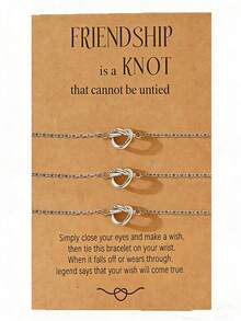 Bộ 1/2/3/4 vòng tay tình bạn bằng thép không gỉ, hình trái tim, thích hợp làm quà tặng cho bạn gái ở xa, chị em gái, các cặp đôi, quà sinh nhật, quà Giáng sinh, quà ý nghĩa. - Bạc - Xem 10