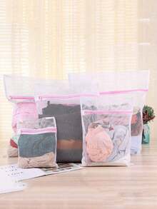 6/3/1 pezzo Sacchetti per il bucato in rete per capi delicati, sacchetti per il lavaggio anti-deformazione con cerniera antiruggine per reggiseni, biancheria intima, lingerie, vestiti & scarpe, rete di protezione per lavatrice riutilizzabile e resistente, organizer da viaggio anti-aggrovigliamento e resistente agli strappi per la casa - Multicolore - Visualizzare 5