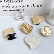 可爱电镀不规则心形手机支架，可伸缩手机支架，粘性手机支架 - 彩色 - 查看 2