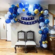 一套42个气球，颜色包括海军蓝、金色和马卡龙蓝，适用于生日、婚礼、性别揭晓派对和迎婴派对等庆祝活动。 - 18 YEARS - 查看 6
