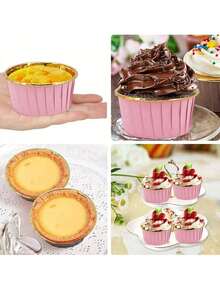50pcs Gold Cupcake Cups Liners, Disposable Muffin Cake Cups,Grease-Proof & Heat Resistant Cupcake - Multicolor - View 3
