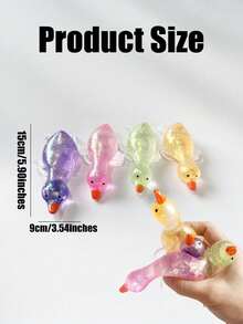 1个闪光水晶鹅/鸭/企鹅/动物造型，柔软慢回弹，粘性减压玩具，可爱小玩意，Taba Squishy，旅行便携解压玩具，软萌可爱，适合所有年龄段自闭症儿童，理想的节日礼物，趣味可爱礼物，生日礼物，复活节礼物，万圣节礼物，圣诞节礼物，圣诞袜填充物，派对礼品袋填充物，解压玩具，儿童派对礼物，蓝色适合男孩，粉色适合女孩，儿童游戏，儿童玩具，男孩游戏，女孩游戏，儿童游戏。 - 彩色 - 查看 4
