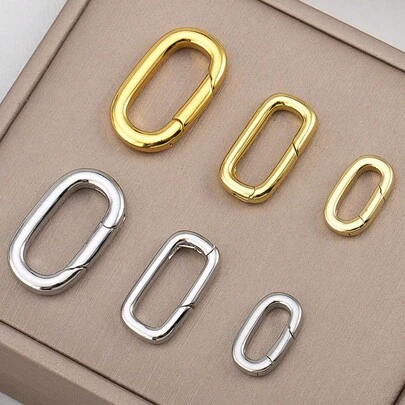 1pc Durable Copper Oval Ring, Suitable For DIY Jewelry Making Of Necklaces, Bracelets, And Keychains; Also Applicable For Backpacks, Handbags, Or As Keychains/Lanyards For Daily Use