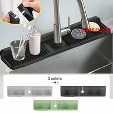 硅胶水龙头防溅罩，水龙头防滑垫，加长硅胶水槽垫，适用于厨房、浴室、洗衣房、农舍、酒吧和房车 - 彩色 - 查看 1