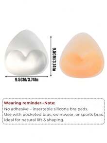 2pcs/10pcs Reusable Silicone Bra Pads, Invisible Thickened Push-Up Bra Inserts, Triangle Silicone Bra Petals For Bras, Swimsuits, Dresses - A - View 10
