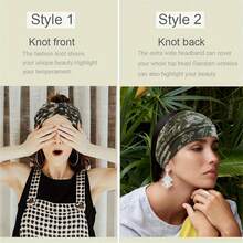 8pcs Bohemian Style Elastic Headbands, Suitable For Women, 5.5 Inch Stretchy Sports Headband Set, Polyester Hair Ties, Fashion Hair Accessories, No Feathers, Various Prints Summer Beach Hair Band Vacay Sweatband,Holiday,Travel,Festival,Birthday - Multicolor - View 3