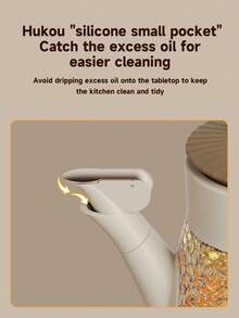 双层密封防漏大容量玻璃油壶，鸟形壶盖，底部出油口，配有可拆卸硅胶刷，防滴漏防尘，适用于烹饪和烧烤 - 查看 4