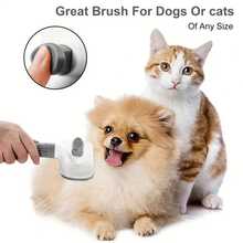 Cepillo de aseo para mascotas fácil de limpiar, adecuado para perros y gatos - Peine autolimpiante con función de eliminación de pelo con un solo clic, mango de plástico cómodo, diseño ergonómico, adecuado para eliminar el pelo de perro y aseo, accesorios de aseo para perros, herramientas de aseo para mascotas, accesorios modernos para mascotas, productos para mascotas duraderos - Gris - Ver 10