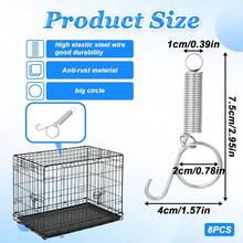 8-Pack Rabbit Cage Door Spring Latch Hooks J Clips For Wire Cages Secure Fastener For Small Pets Like Dogs Cats Parrots Guinea Pigs - 1 - View 4
