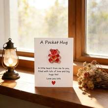 Bộ 1/5 chiếc, Thiệp chúc mừng hình gấu dễ thương, Thiệp hình gấu bằng nhựa, Món quà lý tưởng cho sinh nhật, tốt nghiệp, động viên và các mối quan hệ yêu xa. - màu đỏ - Xem 7