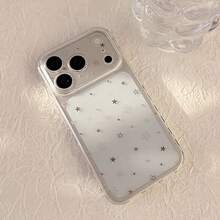 Ốp lưng Star Kavenfort trong suốt màu xám với họa tiết chấm mực và ngôi sao, thiết kế ngôi sao màu xám tối giản, tương thích với iPhone 17, 17 Pro Max, 16, Full Coverage, 14, độc đáo, hình học, phong cách tối giản, phong cách INS. - Trong sáng - Xem 7