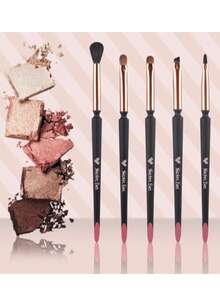 Bộ 5 cọ trang điểm sợi tổng hợp, bộ cọ tán phấn mắt di động, dụng cụ trang điểm - Nhiều màu - Xem 4