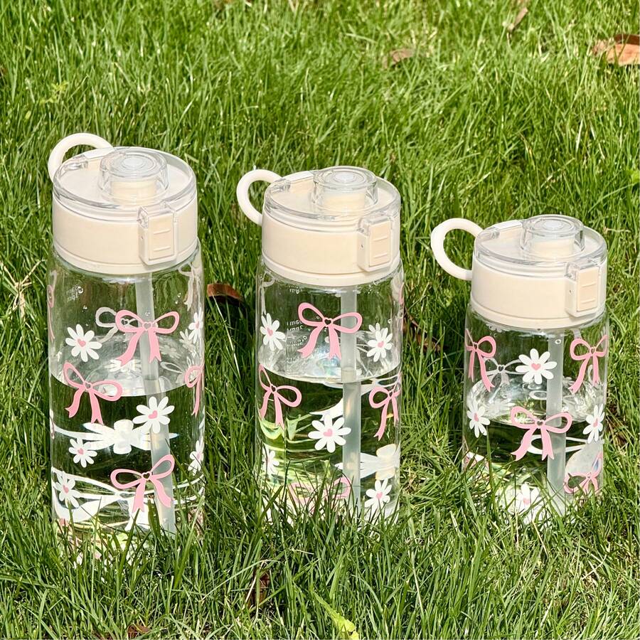 HILAKE 1 bình nước tái sử dụng 14oz, 20oz, 27oz in hình nơ và hoa cúc - Lý tưởng cho phòng tập thể dục, văn phòng, lễ hội, tiệc bãi biển, sinh nhật, đám cưới, kỷ niệm, Ngày của Mẹ và mùa hè.