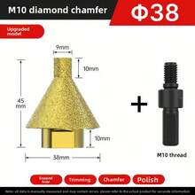 Diamond Chamfering Tool, Marble Hole Saw, Ceramic Drill Bit, Angle Grinder Conical Dry Grinding Head - Multicolor - View 3