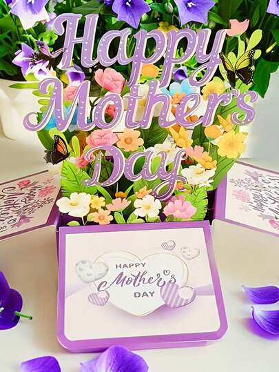 A 3d Pop-Up Greeting Card For Mother's Day,Mother's Day Creative Blessing 3d Card, Perfect As A Gift For Mom,,Spring Garden Party, Mother's Day, Independence Day, Interior Decoration ,Advanced Goddess Festival Card,Mother's Day Gift