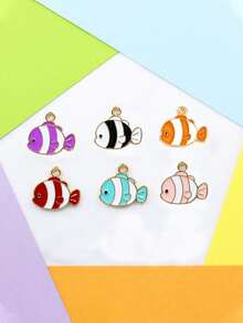 10件/20件/50件/100件 随机混色小丑鱼海洋手链项链耳环锌合金吊坠饰品DIY配件 - 小丑魚 - 查看 1